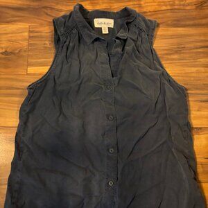 Cloth & Stone button up tank, dusky navy blue in color, size XS